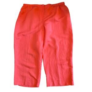 Lane Bryant Orange Lightweight Linen Blend  Crop Pants Size 18
